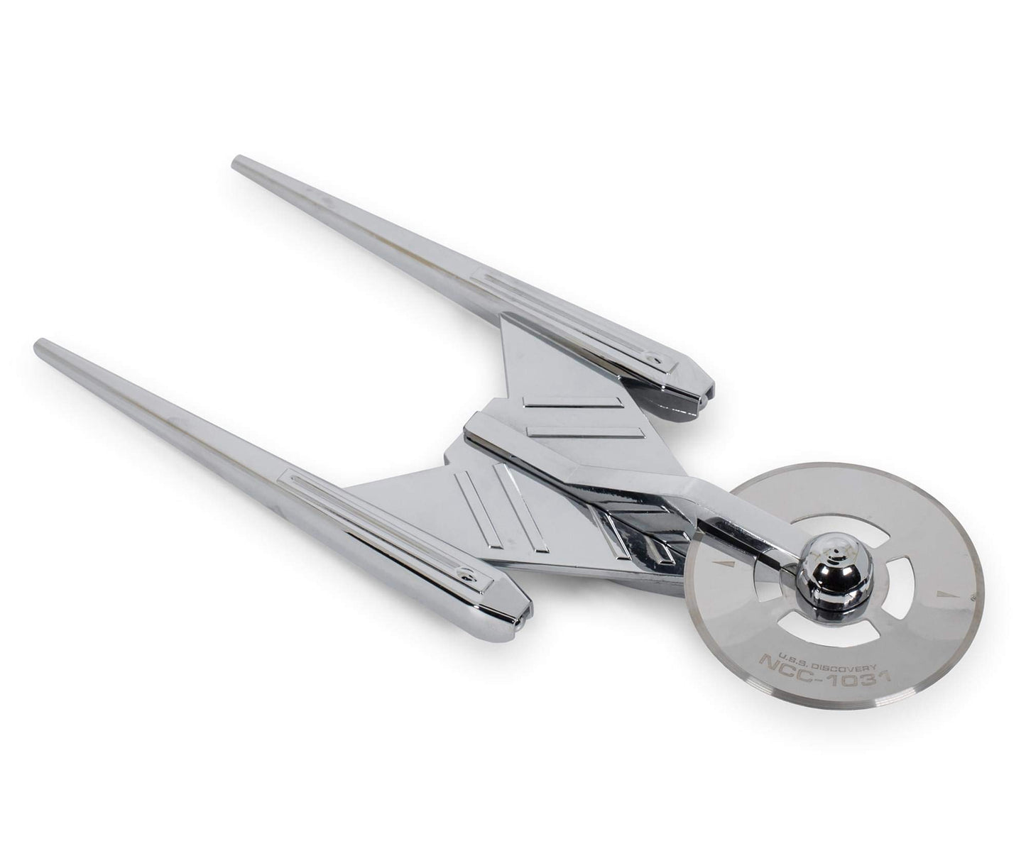 Star Trek Discovery Crossfield Starship Metal Pizza Cutter Wheel | Premium Houseware Stainless Steel Kitchen Utensil | Easy To Cut And Clean | 9 Inches Long