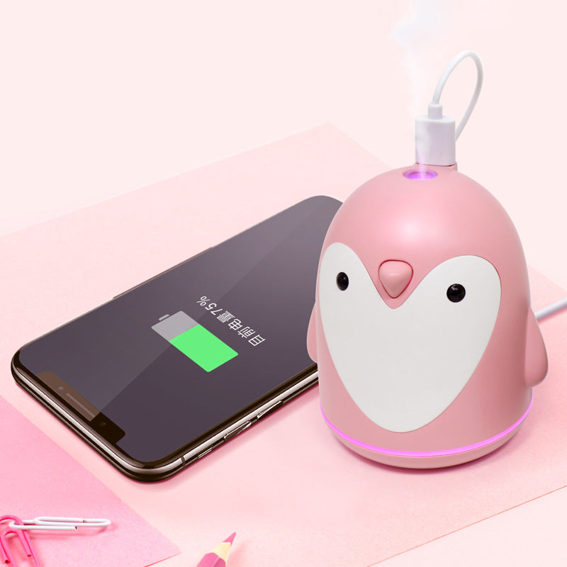 Cute Penguin USB Aromatherapy Humidifier with LED Light