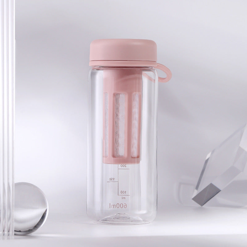 Tragbare Fitness-Wasserflasche mit Teefach