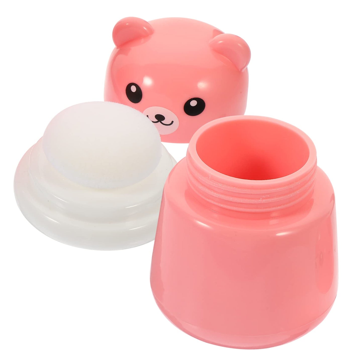 minkissy Powder Puff Box Body Powder Case Childrens Crown Baby Powder Bottle Body Powder Holder Travel Supply Loose Powder Bottle Make up Synthetic Sponge Plate Pink Newborn
